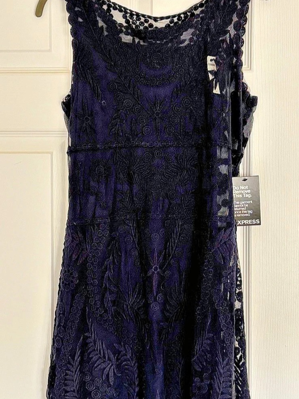 Express Lace Cocktail Dress in Navy Size Small NWT